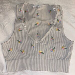 Zara floral ribbed crop top!